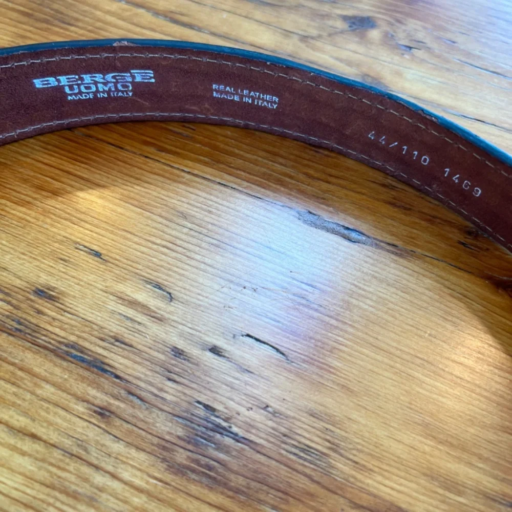 Berge Uomo Italian Leather Belt Brown &‎ Dark Brown Men's Size 44